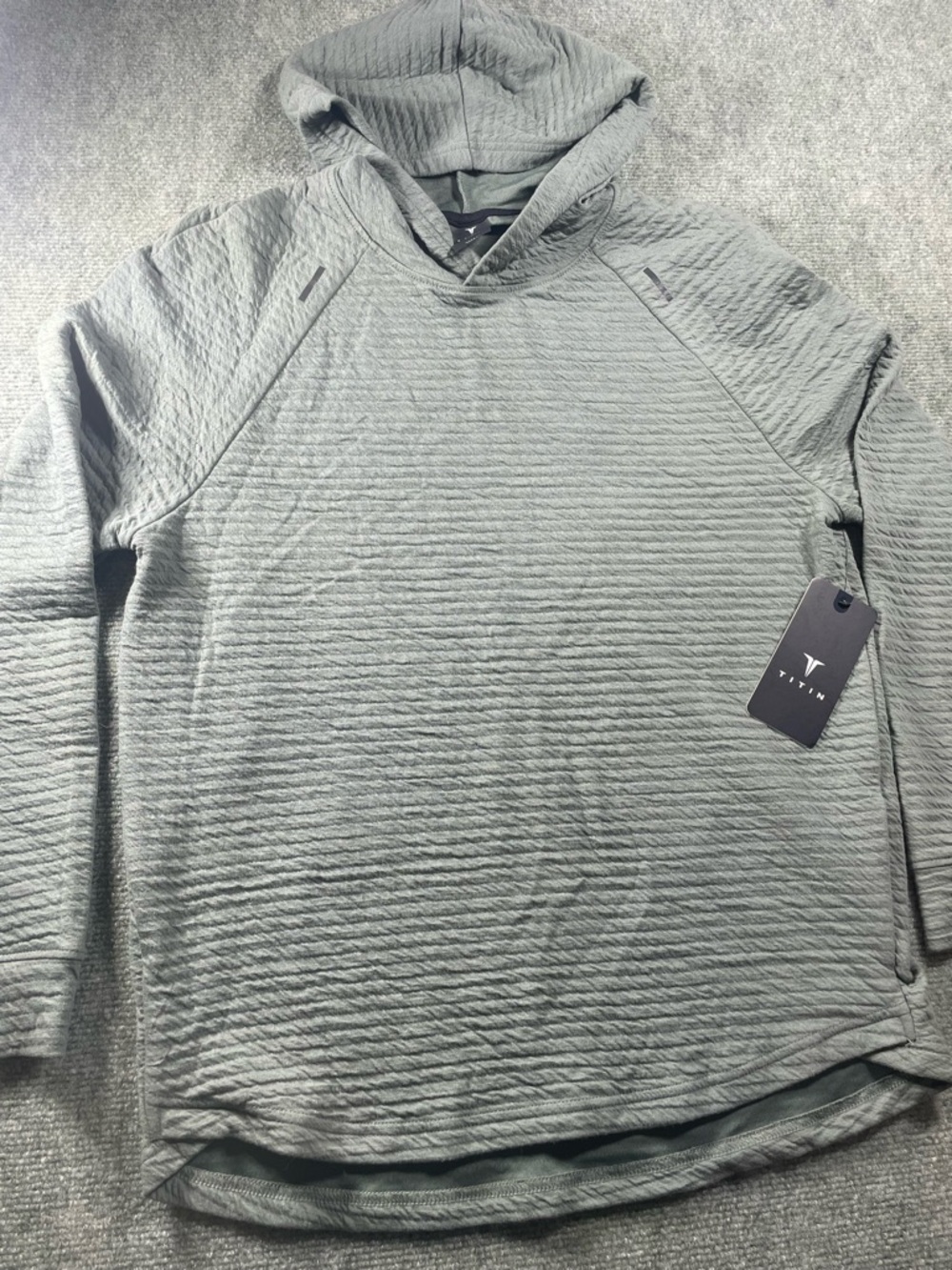 Titan Quilted Olive Green‎ Hoodie - Medium